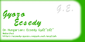 gyozo ecsedy business card